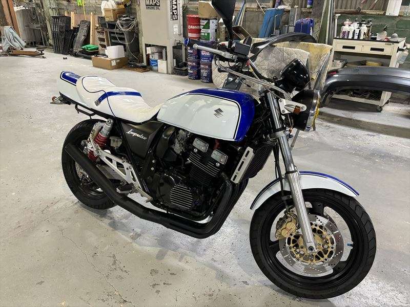 広島県 広島市 バイクカスタム　GSX400インパルス テールカウル ワンオフ製作